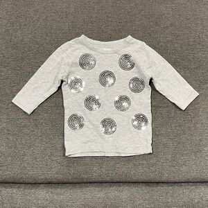 Carter’s Baby Girl Shiny Silver Long-Sleeved Shirt 3M